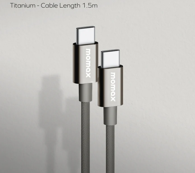 كيبل موماكس Elite 60 واط USB-C 1.5 متر | تيتانيوم كيبل موماكس Elite 60 واط USB-C 1.5 متر | تيتانيوم